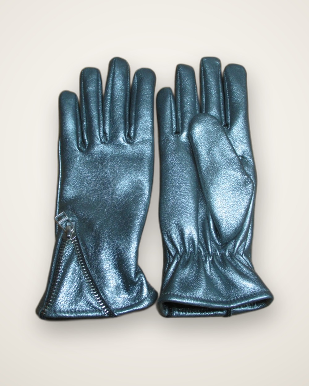 Metallic Leather Gloves