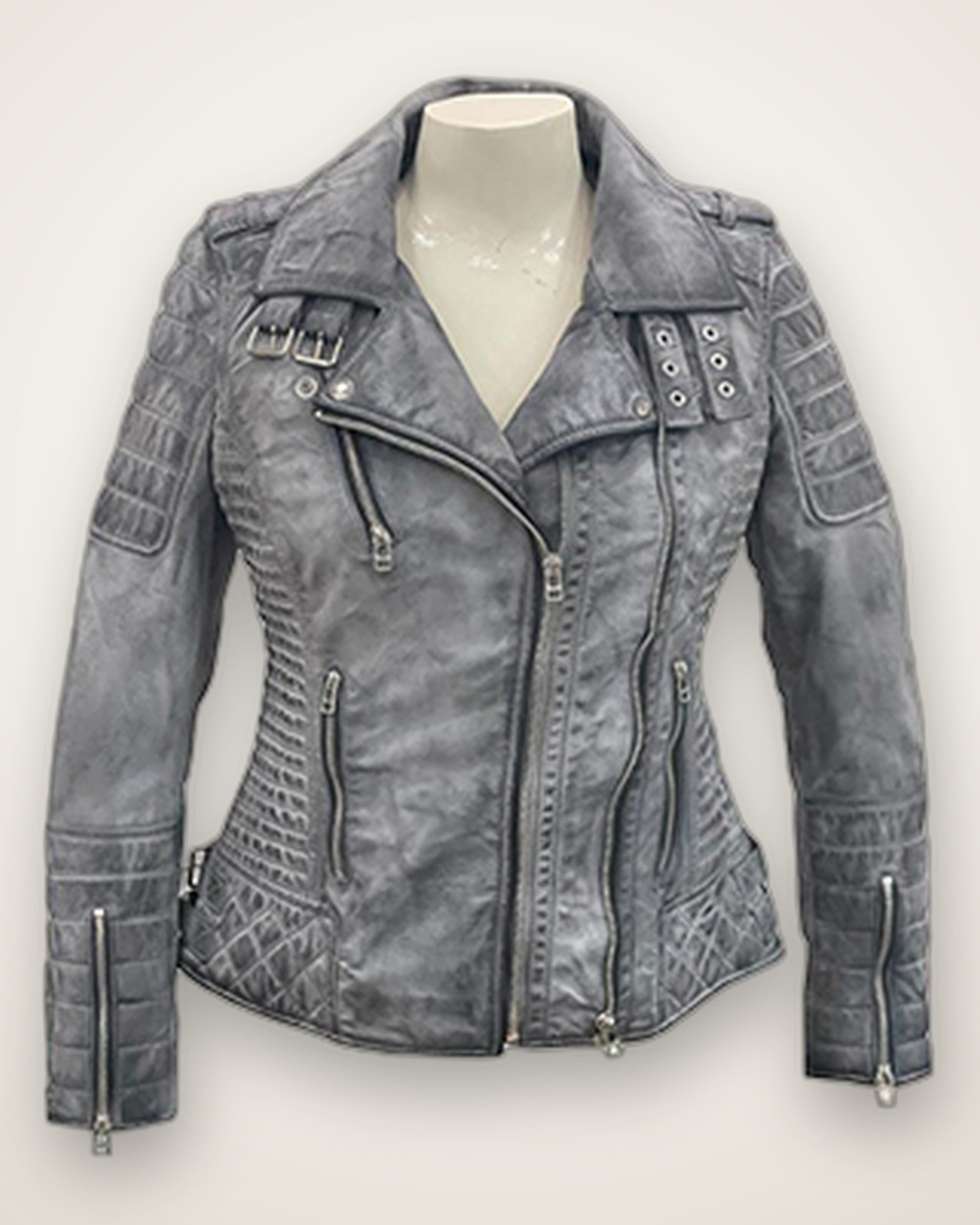 Distressed Biker Jacket